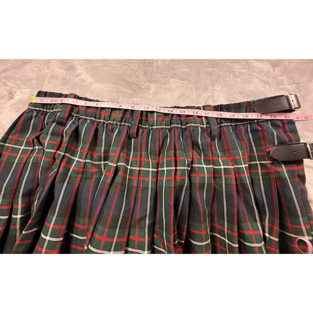 Sport Kilt Mens XXL Green Plaid Highland Games Kilt with Leather Buckles - Picture 7 of 8